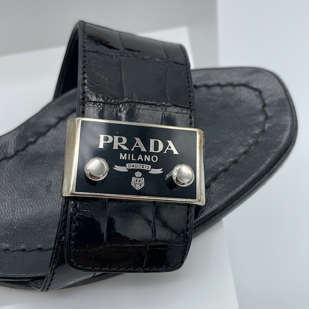 Authentic Prada Black Genuine Crocodile Mules - Picture 4 of 7